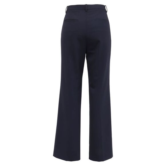 Theory High-Rise Tailored Trousers in Navy Blue Wool - Picture 3 of 5